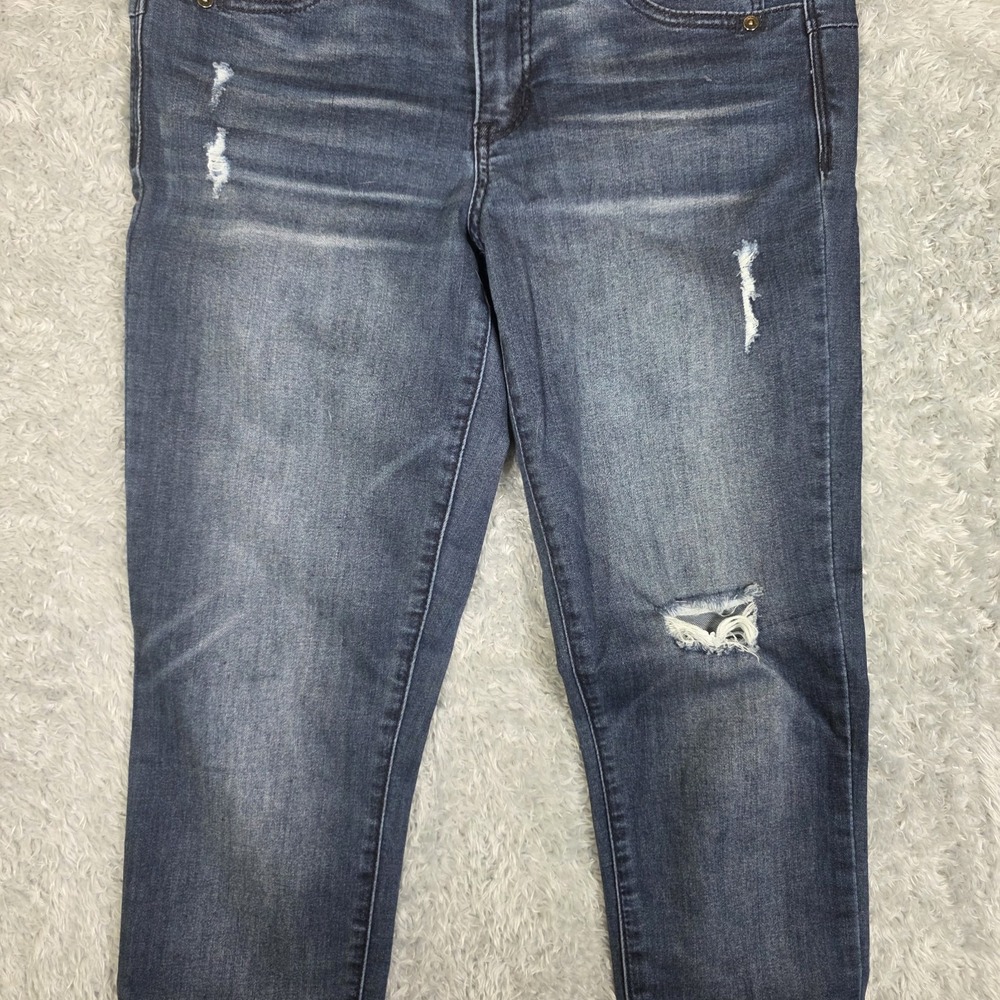 Democracy Absolution Luxe Touch Jeggings Size 6 Blue Distressed Skinny Jeans - Picture 3 of 10